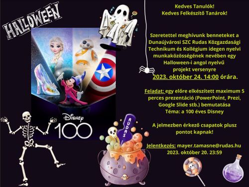  Halloween-i, általános iskolás diákok számára szervezett angol nyelvű  projekt